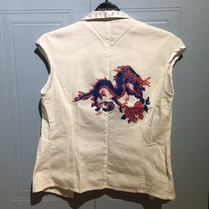 Dragon Short Sleeve Button Top